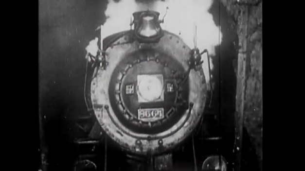 The Opening shot from Danger Lights. I am unable to read the locomotive number